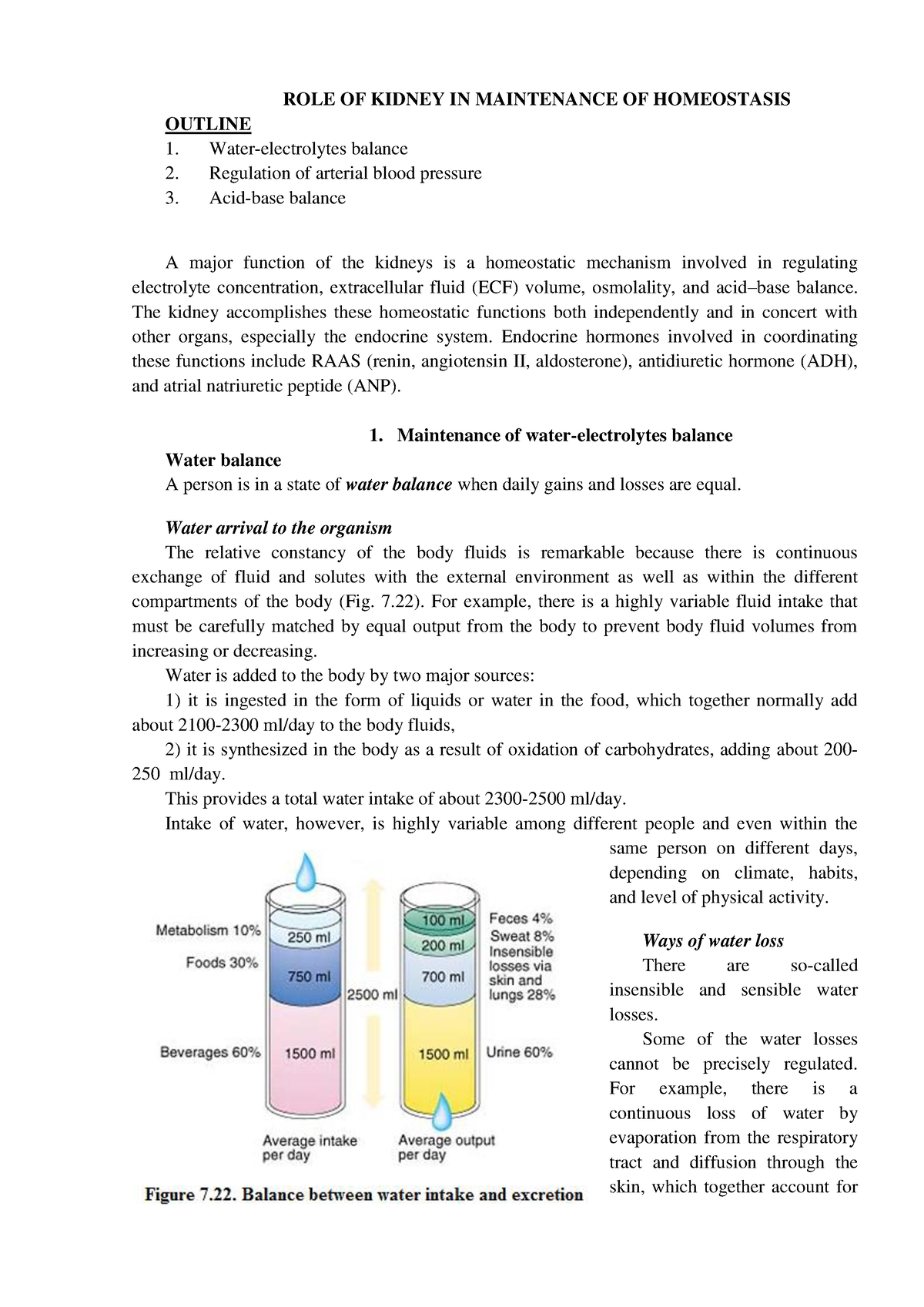 ROLE OF Kidney IN Maintenance OF Homeostasis - ROLE OF KIDNEY IN ...