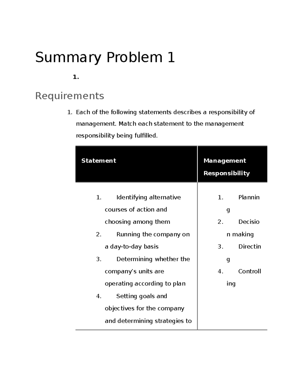 the role of management accounting in problem solving involves