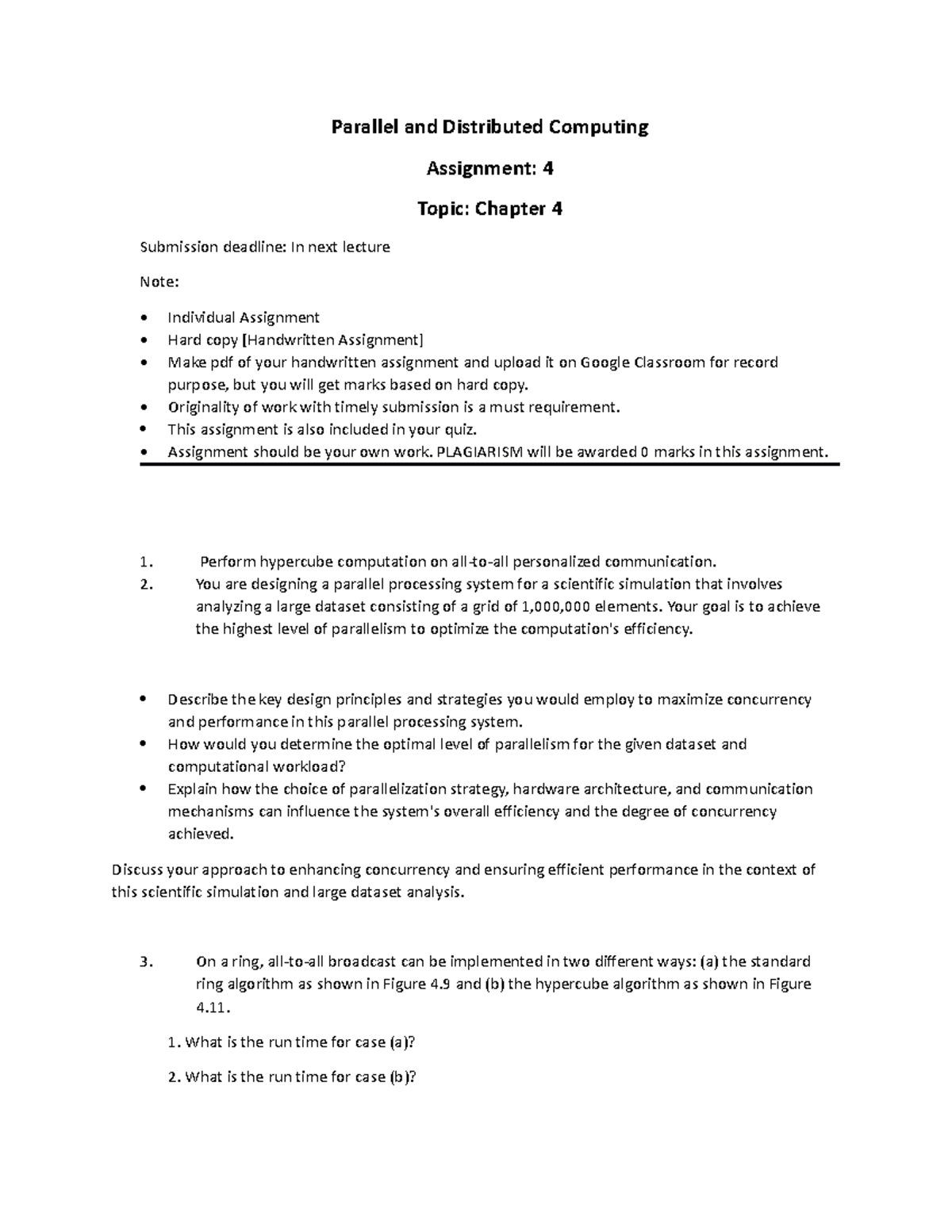 Assignment 4 - Parallel and Distributed Computing Assignment: 4 Topic ...