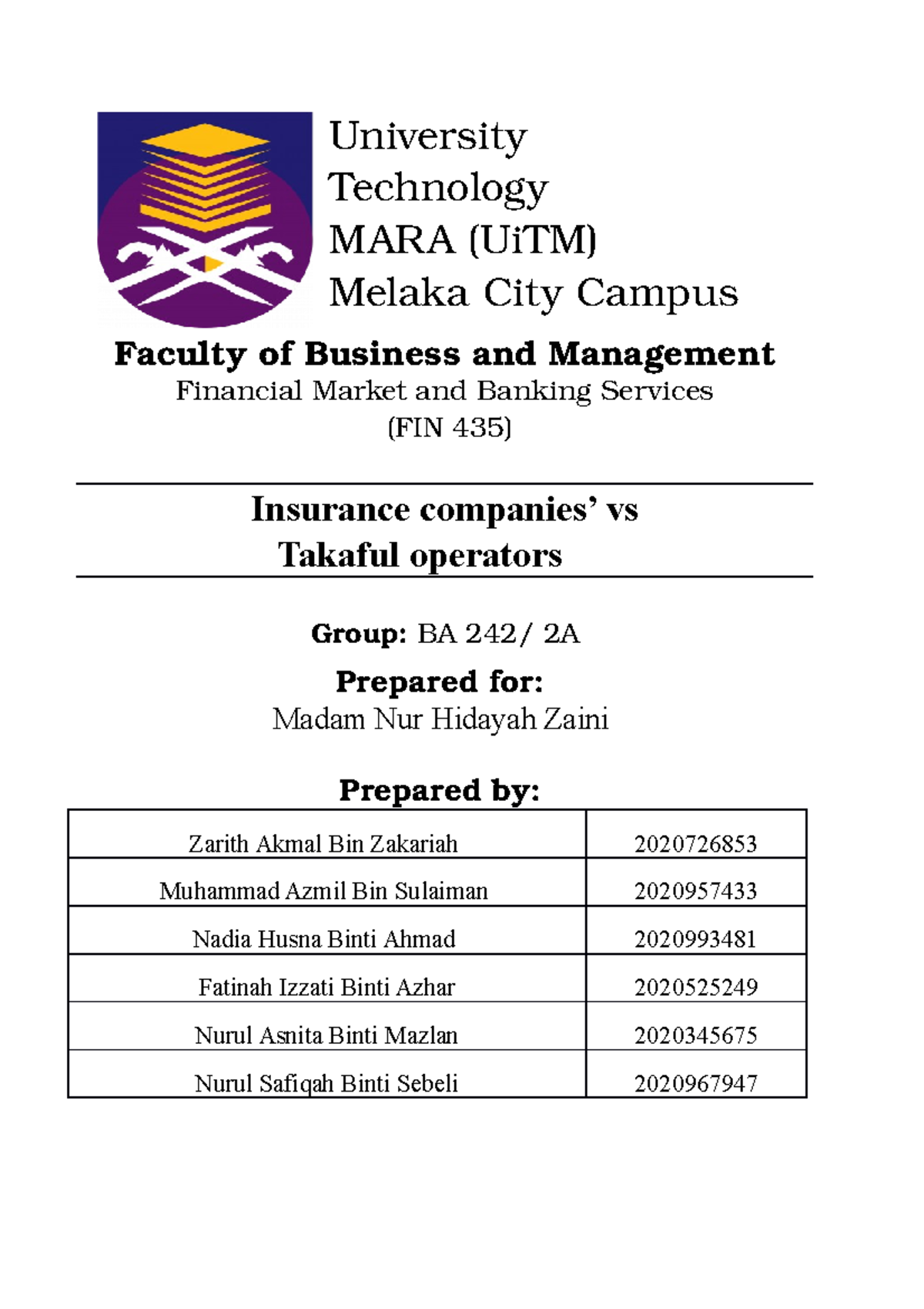 Report for individual assignment - Uni versi ty Technol ogy MARA (UiTM ...