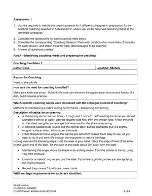 Sithccc 018 Assessment Tool WEEK 7 - Version: V1 0 of 48 Student ...