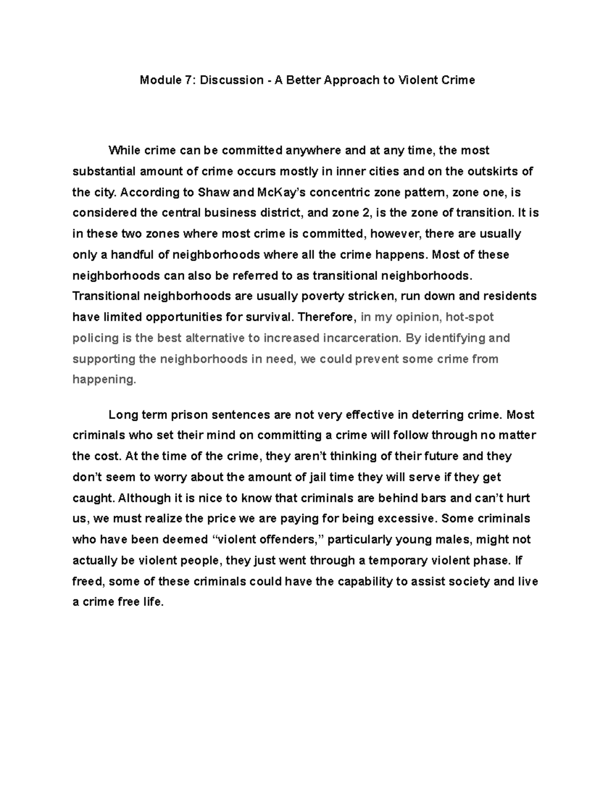 what is violent crime essay