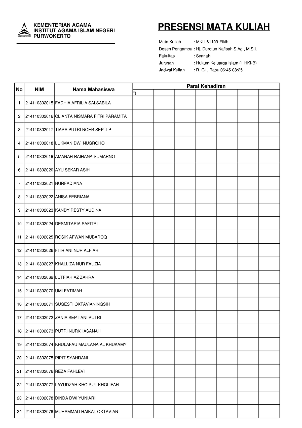 Fiqih 1 HKI B - KEMENTERIAN AGAMA INSTITUT AGAMA ISLAM NEGERI ...