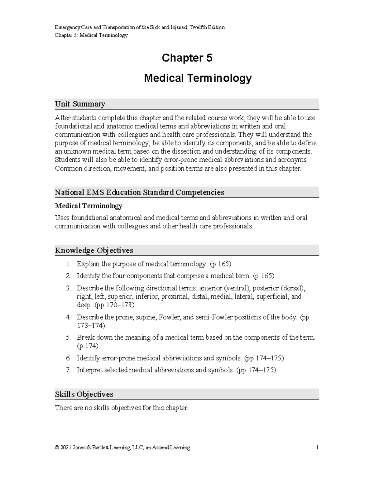 Block 2 Chapter 5 Outline - Chapter 5: Medical Terminology Chapter 5 ...
