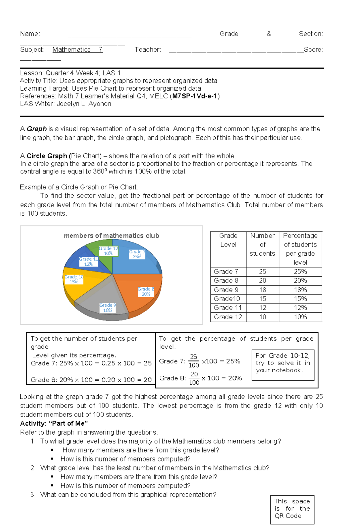 Math 7 Q4 W4 LAS 1 - Name: _________________________________ Grade ...