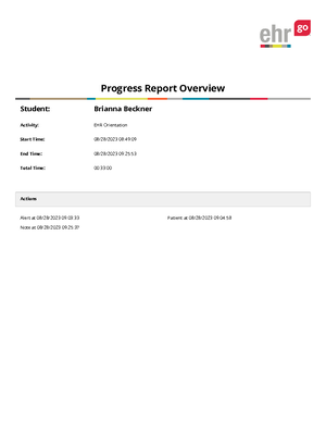 EHR Documentation Standards AK1003.8 - Knowledge Activity: EHR ...