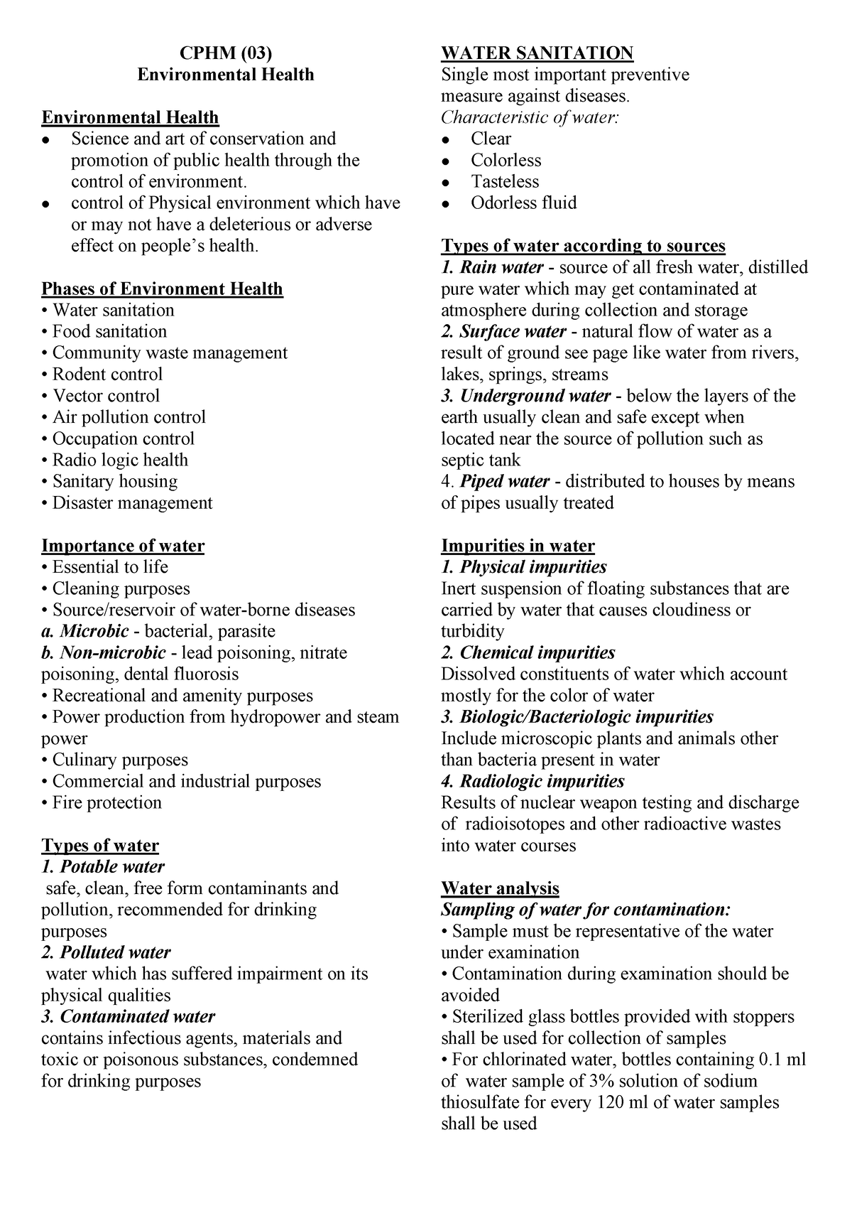 CPH M 03 Environmental Health - CPHM (03) Environmental Health ...