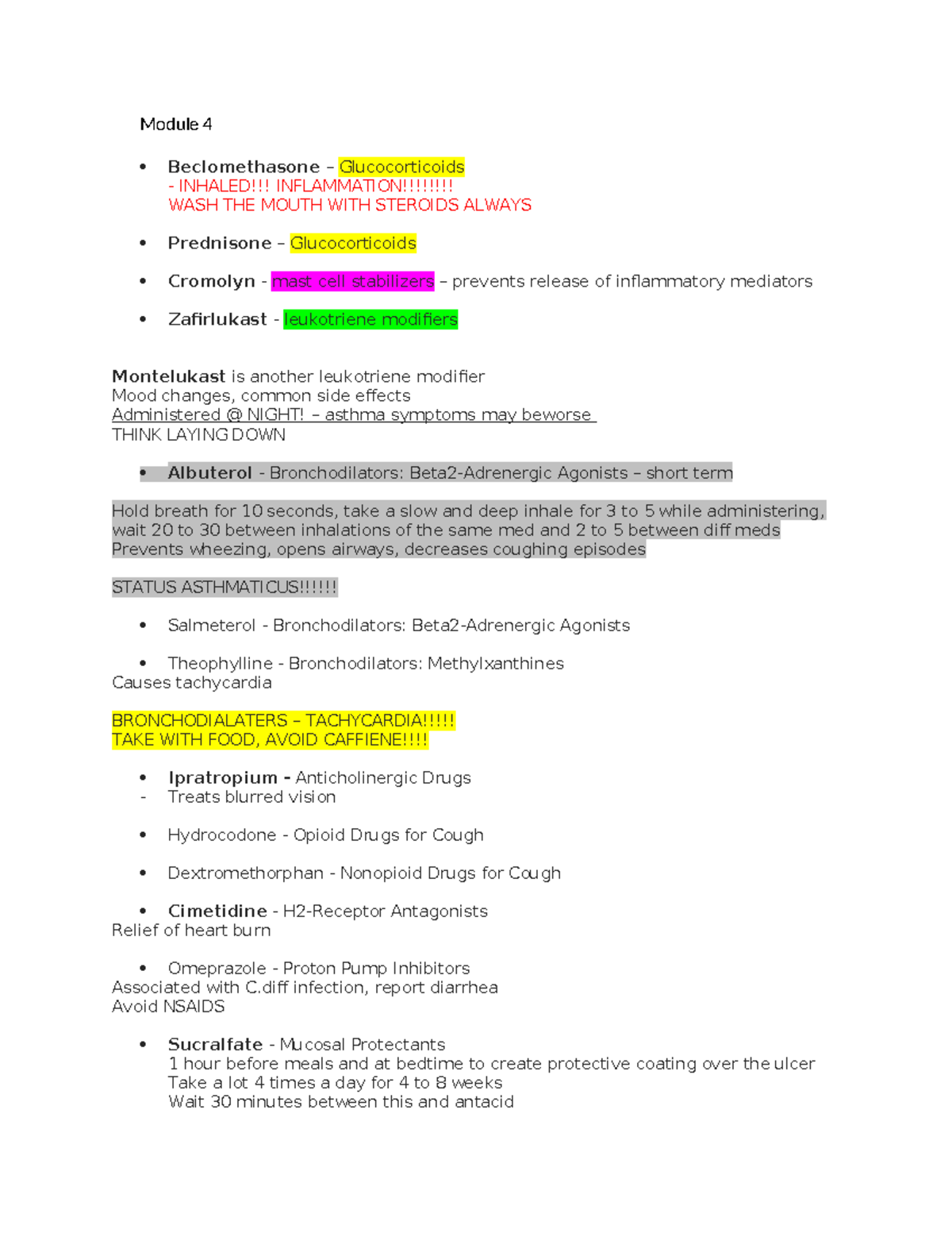 Some drug info - Notes SLS - Module 4 Beclomethasone – Glucocorticoids ...