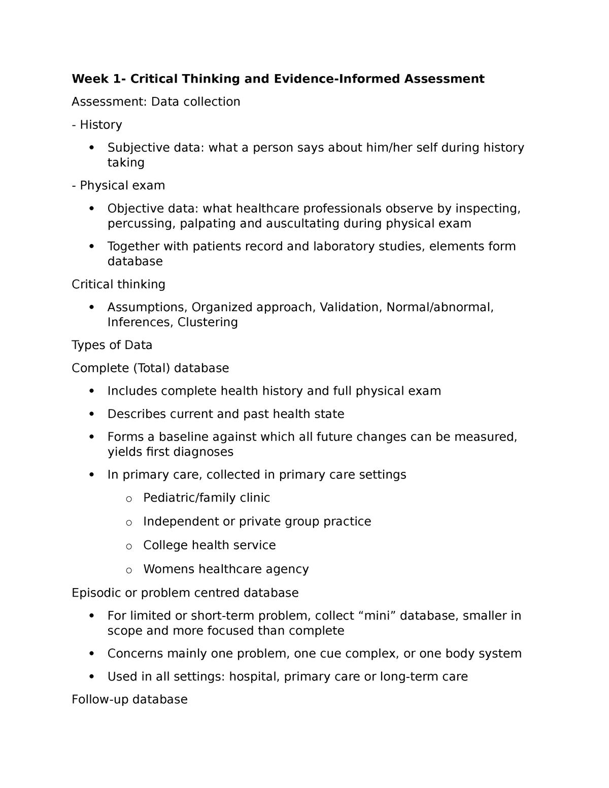 acute care ai critical thinking assessment answers