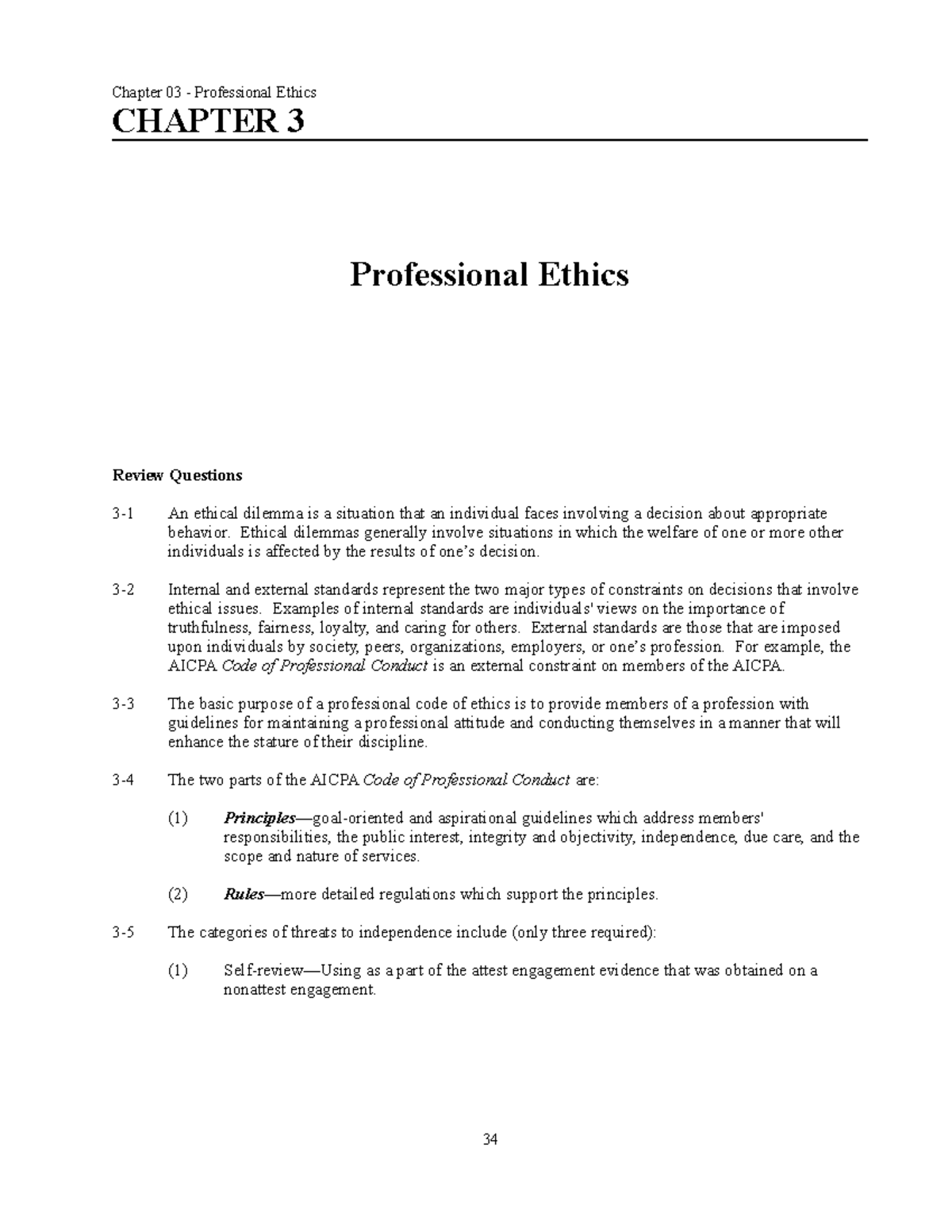 16e Chapter 03 - auditing - CHAPTER 3 Professional Ethics Review ...