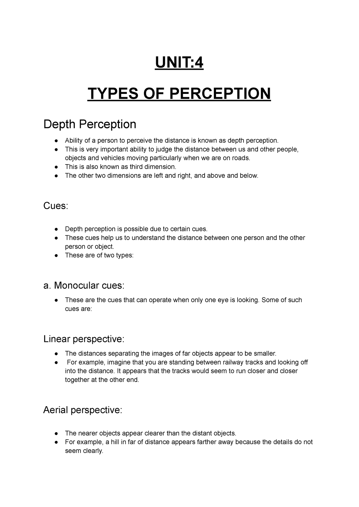 Types Of Perception - Brief Notes That Help You To Study Easily And ...