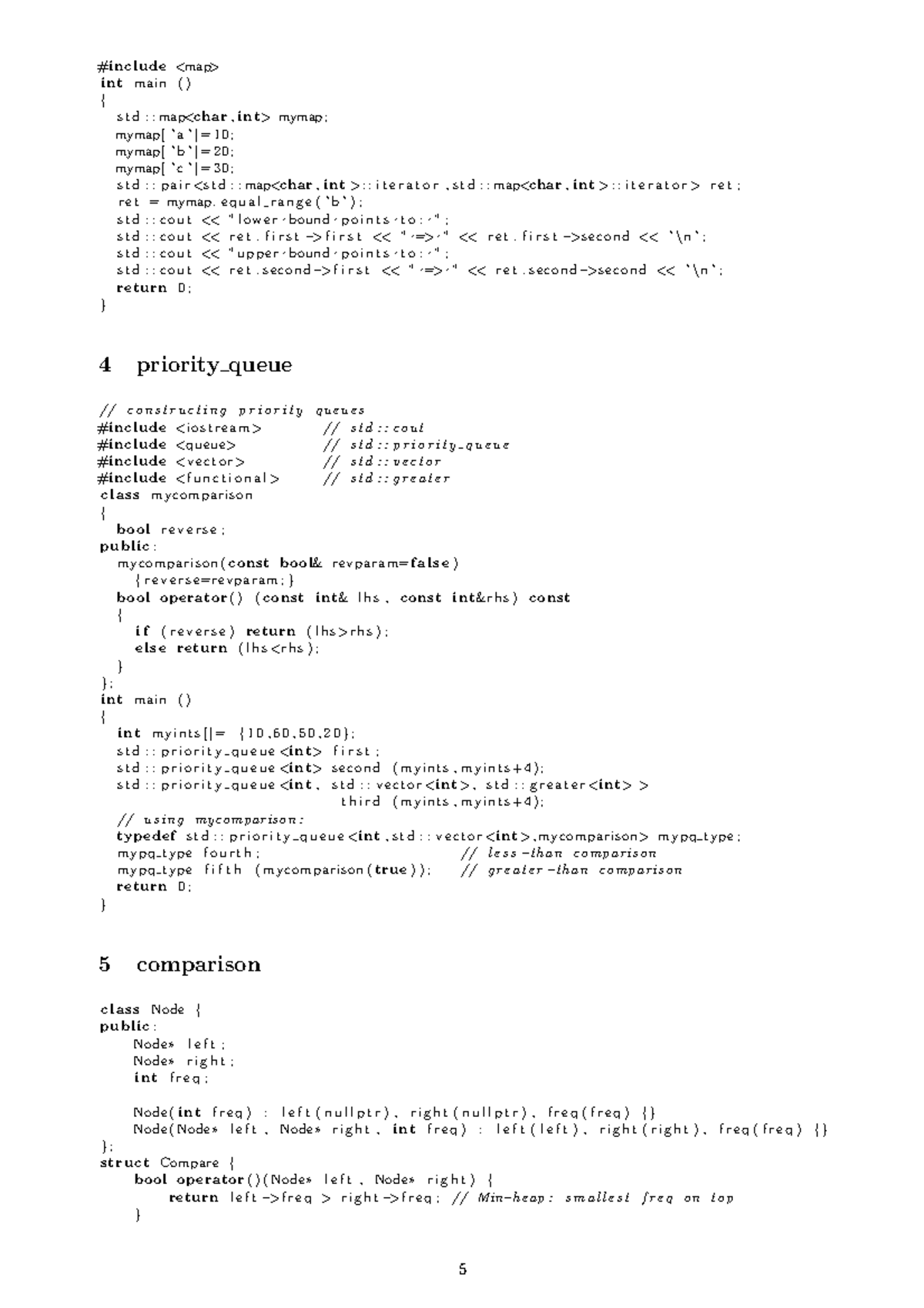 Codebook-5 - C++ STL - #include i n t main ( ) { s t d : : map mymap ...