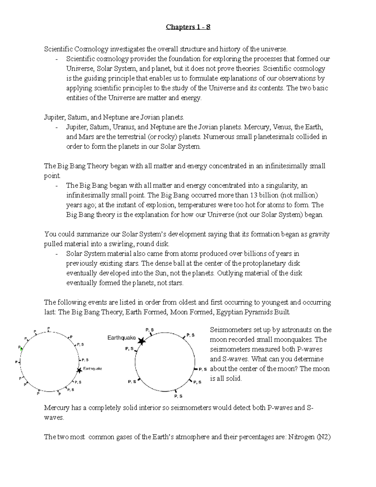 All Quiz questions for Exam #1 - Chapters 1 - 8 Scientific Cosmology ...
