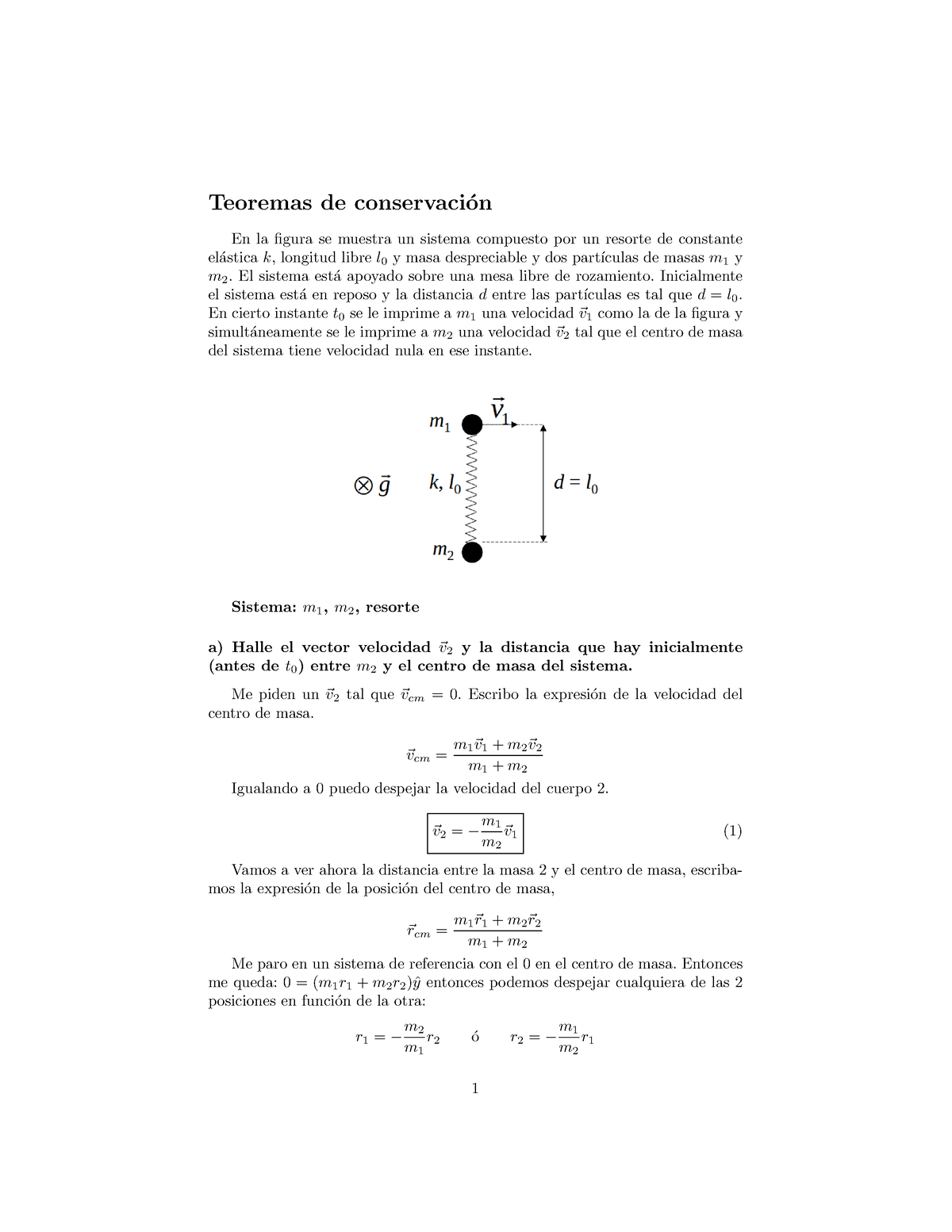 Teoremas De Conservaci N - Teoremas De Conservaci ́on En La Figura Se ...