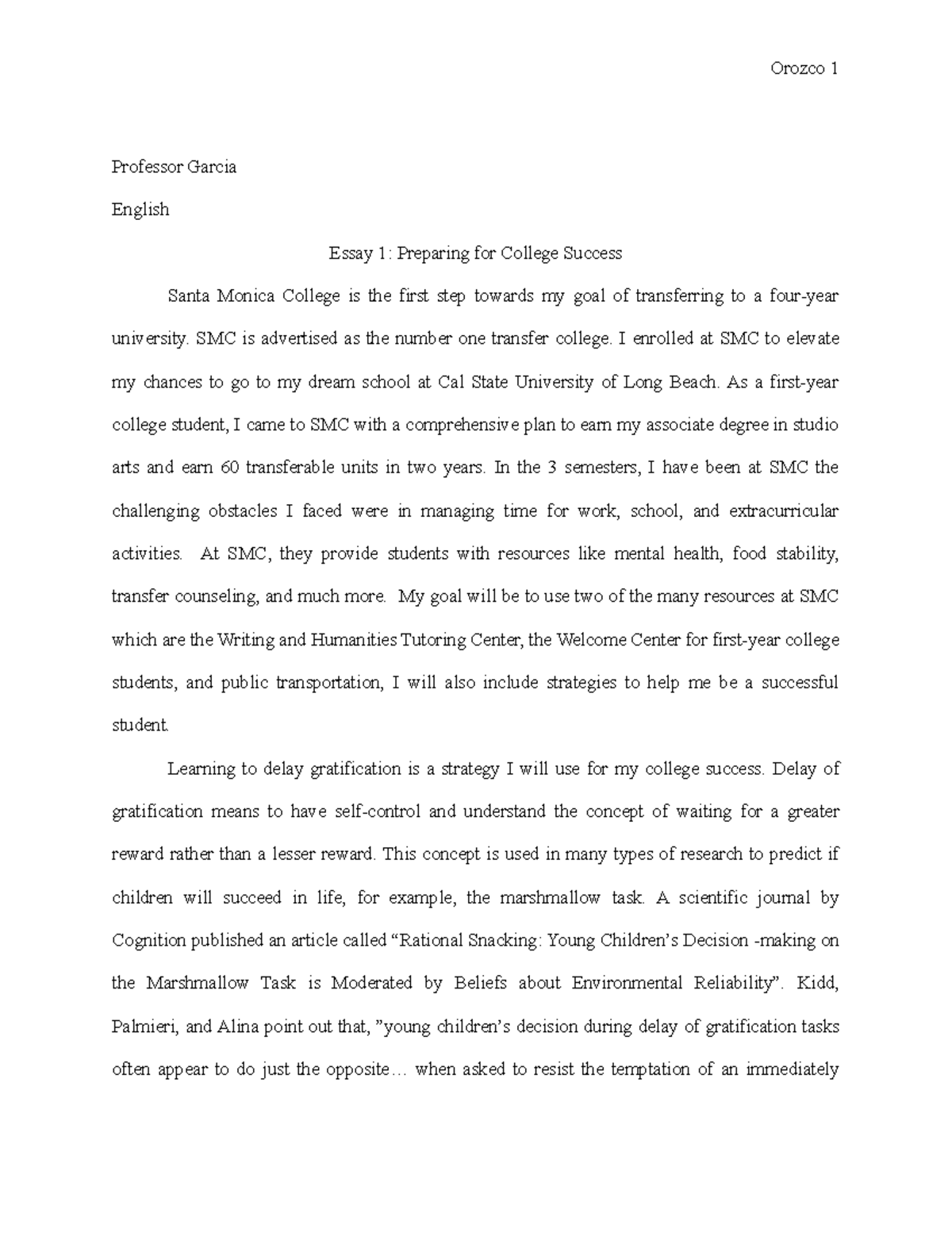 college success essay conclusion