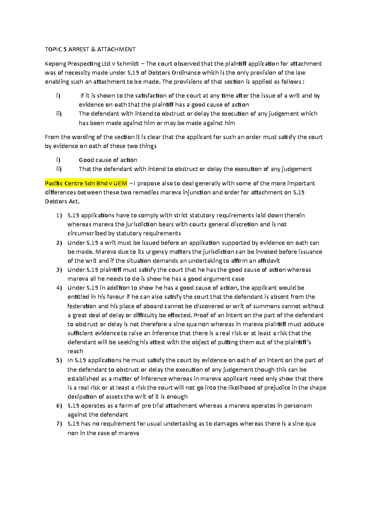 Topic 5 Arrest AND Attachment Cases - TOPIC 5 ARREST & ATTACHMENT ...