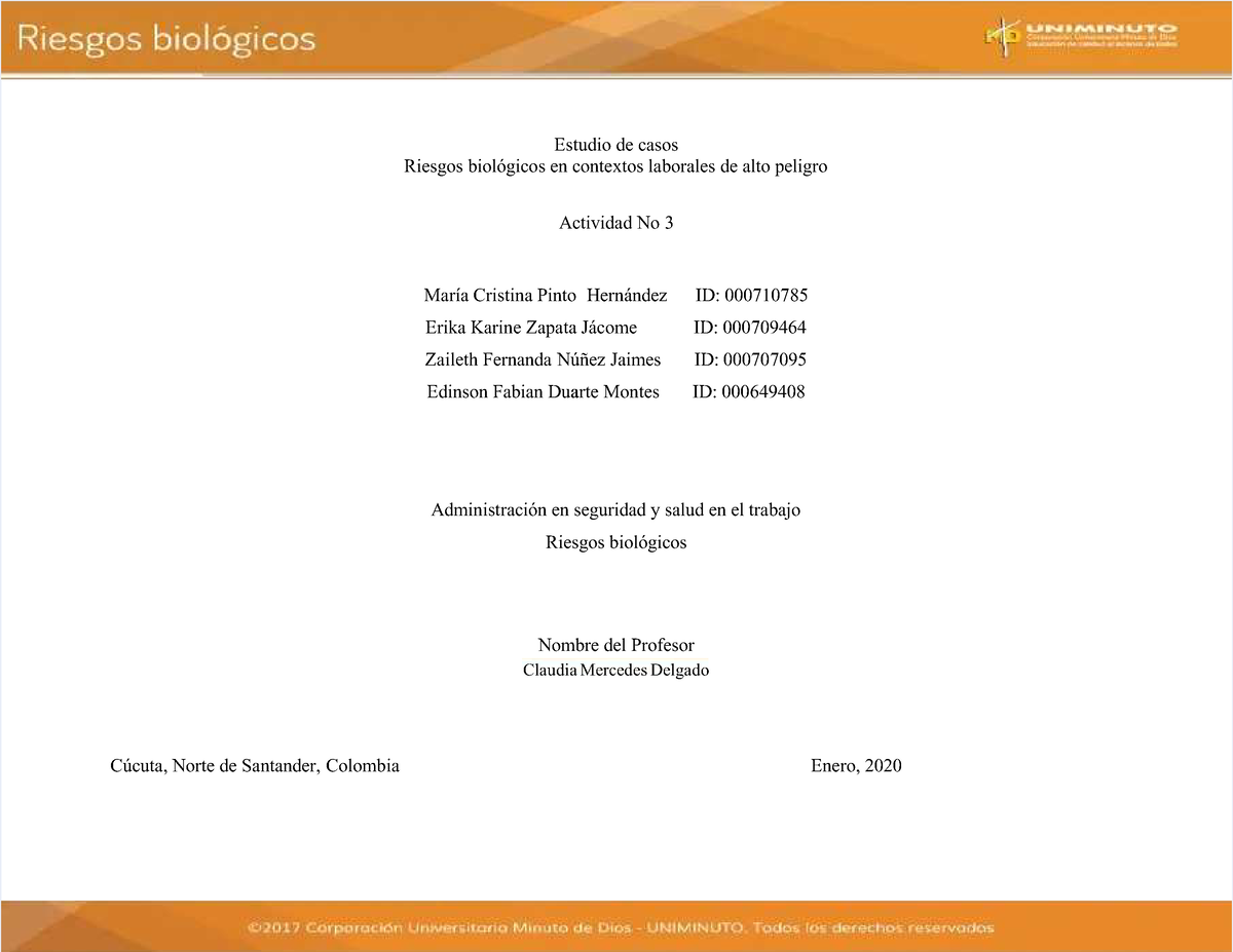 Dlscrib - spu - Estudio de casosEstudio de casos Riesgos biológicos en ...