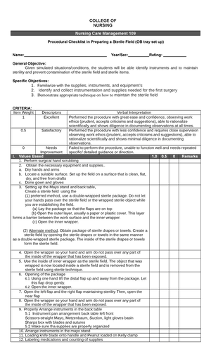 Nebulization Nursing Retdem Checklist - College Of Nursing Procedural 