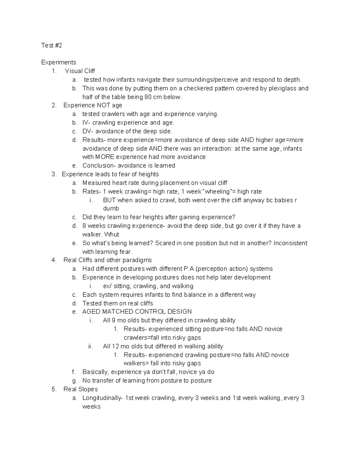 Dev Test 2 - Material covered for second exam - Test # Experiments 1 ...