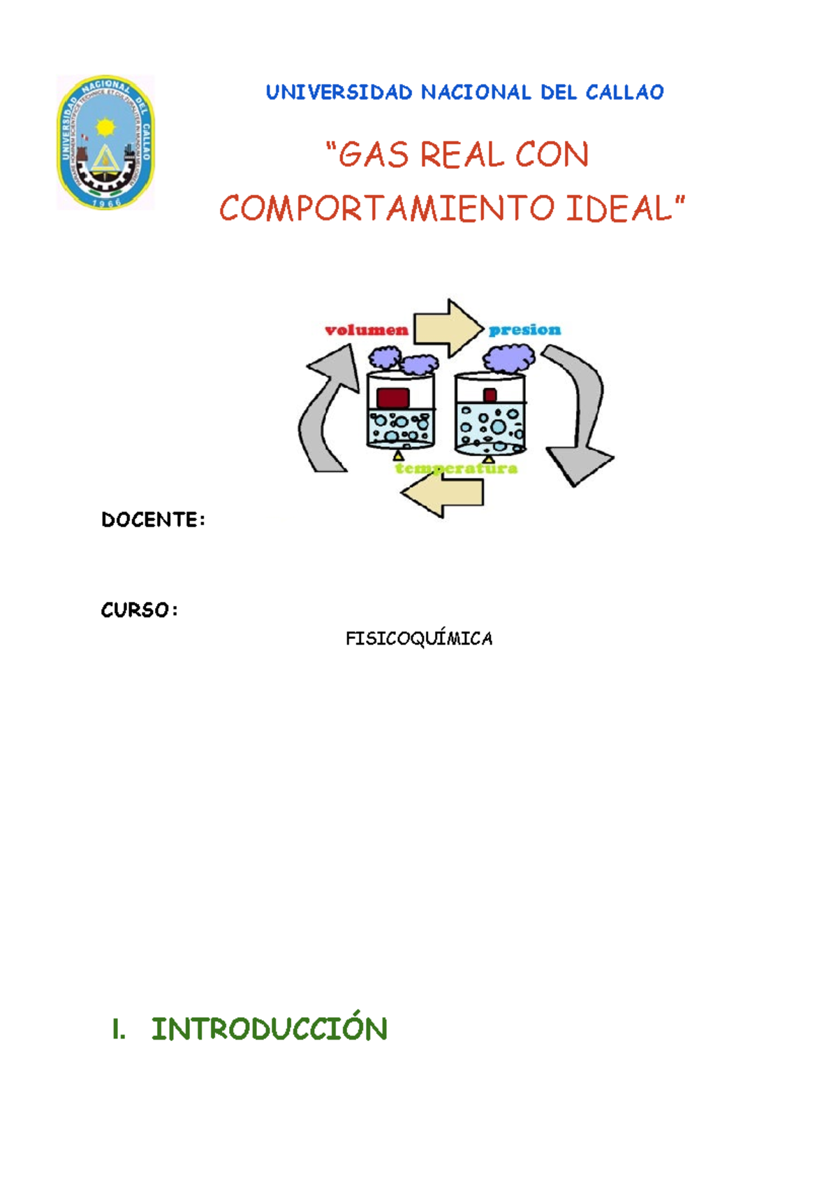 Lab 1 Fisicoquímica Universidad Nacional Del Callao “gas Real