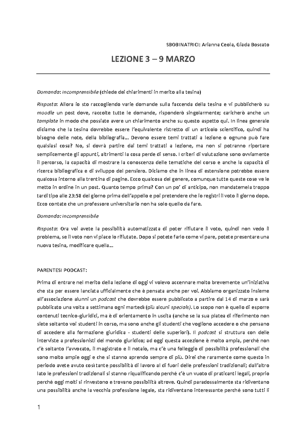 Lezione 3 - lezioni di etica pubblica - SBOBINATRICI: Arianna Ceola ...