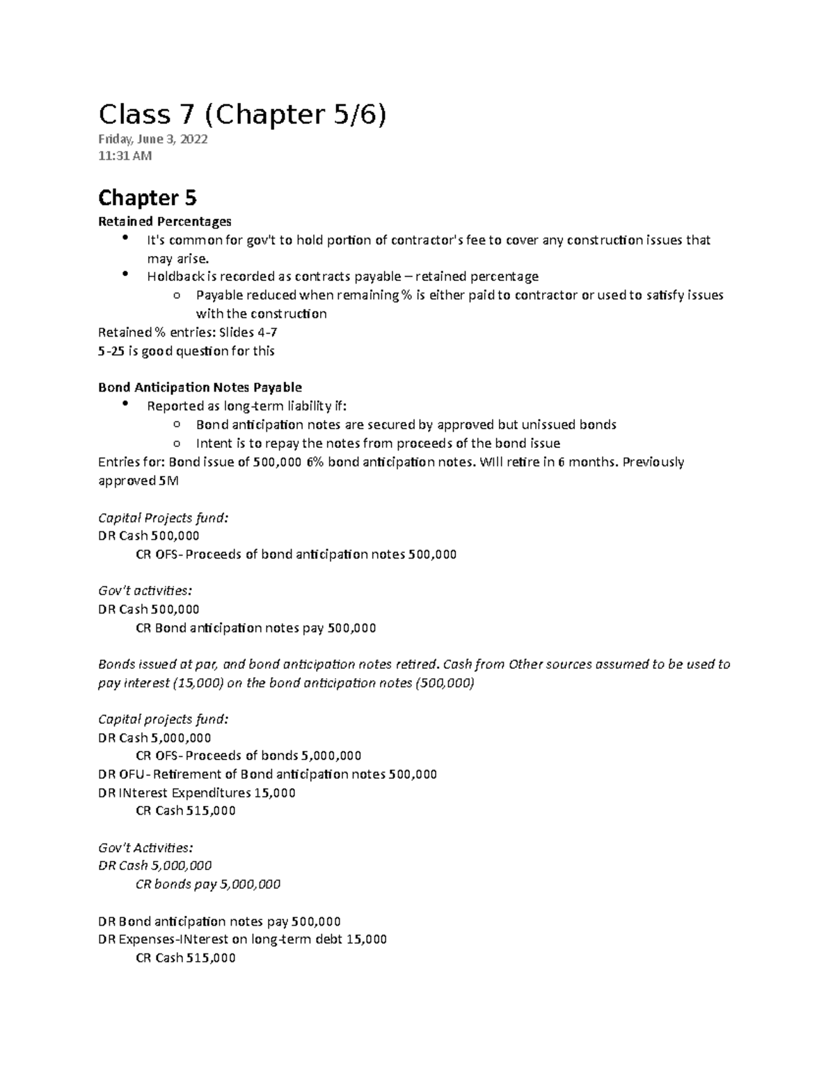 Class 7 (Chapter 56) - Class 7 (Chapter 5/6) Friday, June 3, 2022 11:31 ...