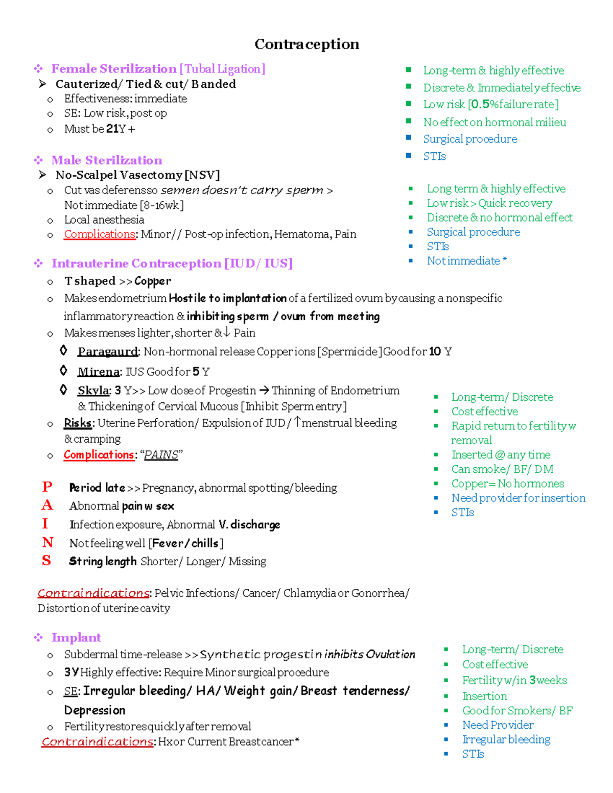 OB Contraception - Contraception Female Sterilization [Tubal Ligation ...