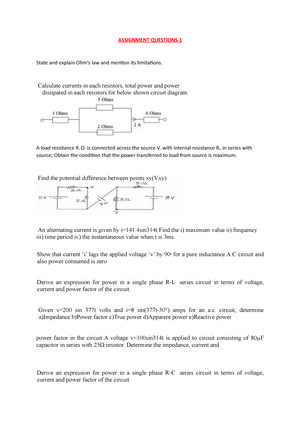 21ele13 - Syllabus - I/II Semester BASIC ELECTRICAL ENGINEERING Course ...