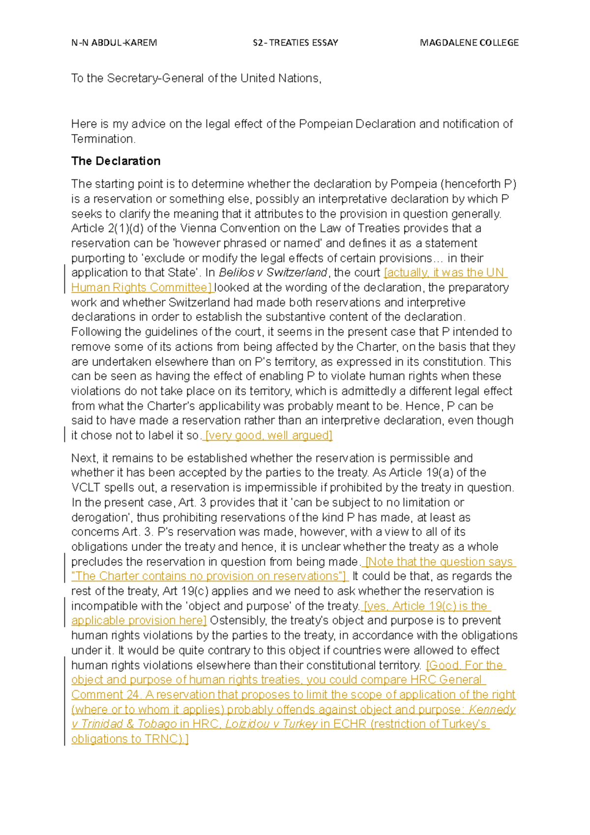 effectiveness of international law essay