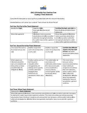 ENG 130 Module Two Reading Response Resubmit - ENG 130 Module Two ...