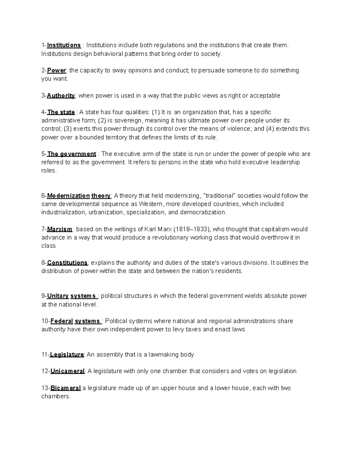 Pols 102 chp 2-key words - 1-Institutions : Institutions include both ...