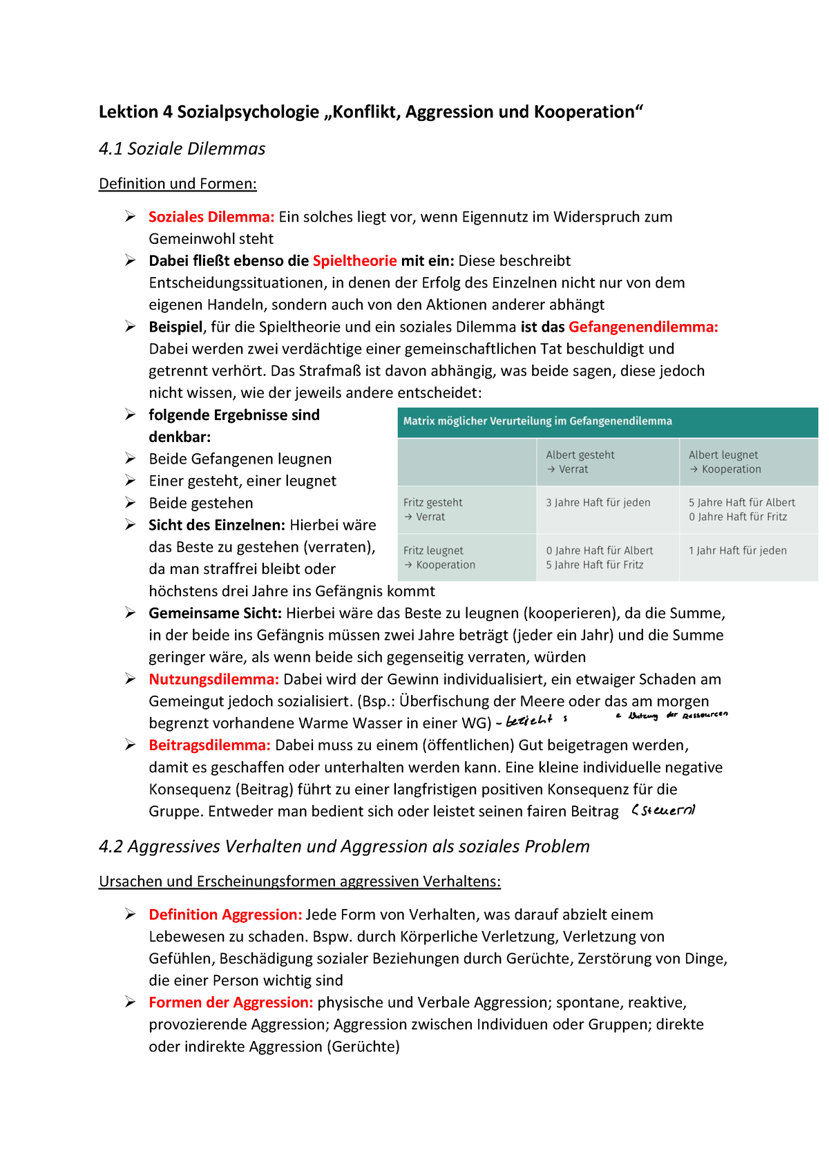 Sozialpsychologie Lektion 4 Konflikt, Aggression Und Kooperation ...