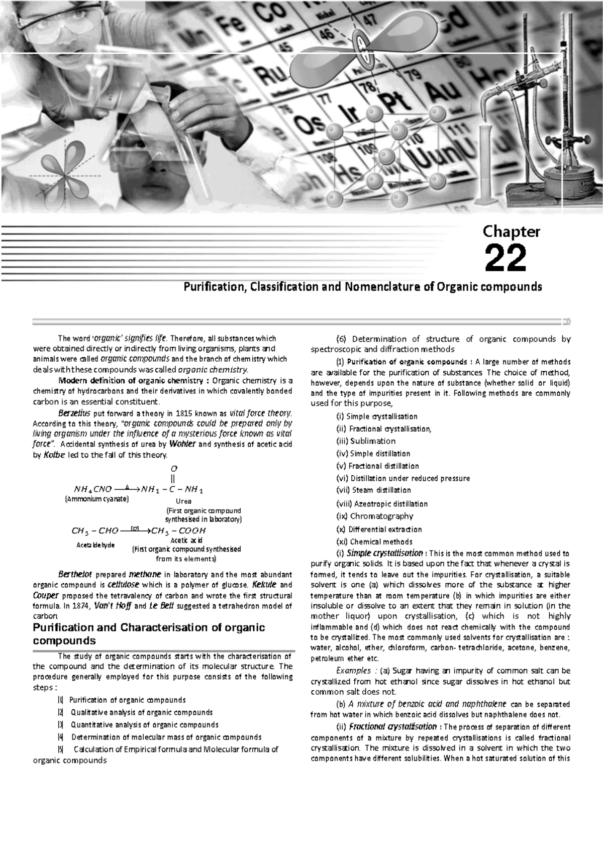 Purification, Classification AND Nomenclature - Chapter 22 Purification ...