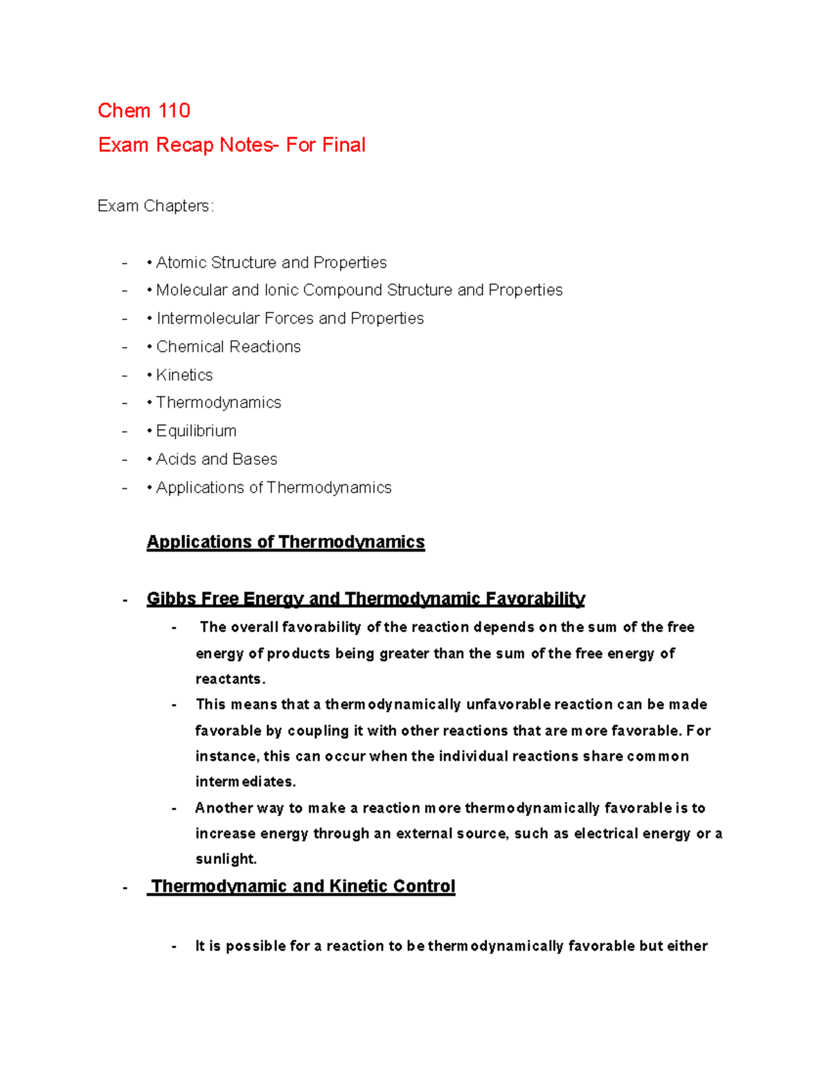 1.54 Chemistry 110 Summary Notes - Google Docs - Chem 110 Exam Recap ...