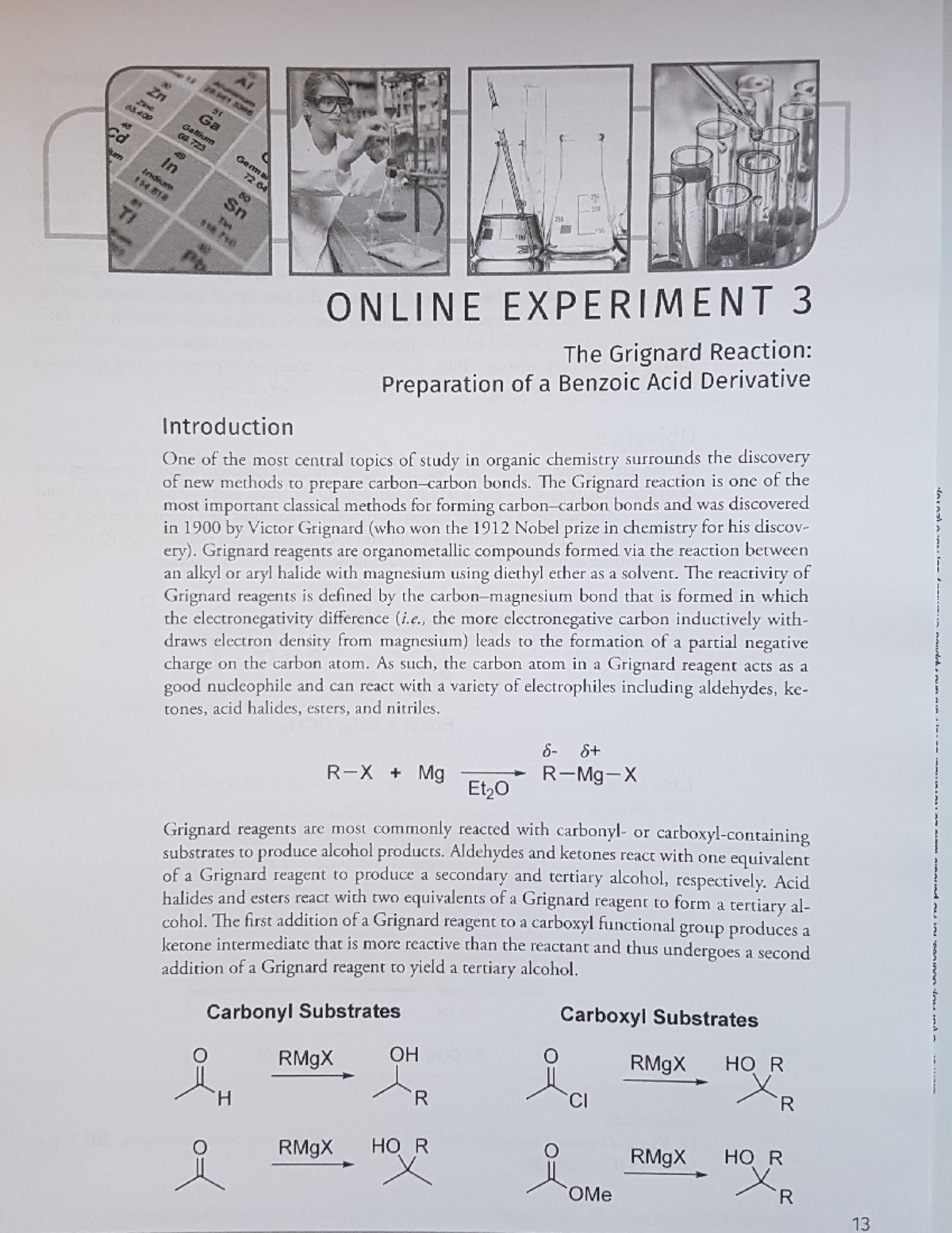 lab manuel Exp3 - 200 250 100 100 ONLINE EXPERIMENT 3 The Grignard ...