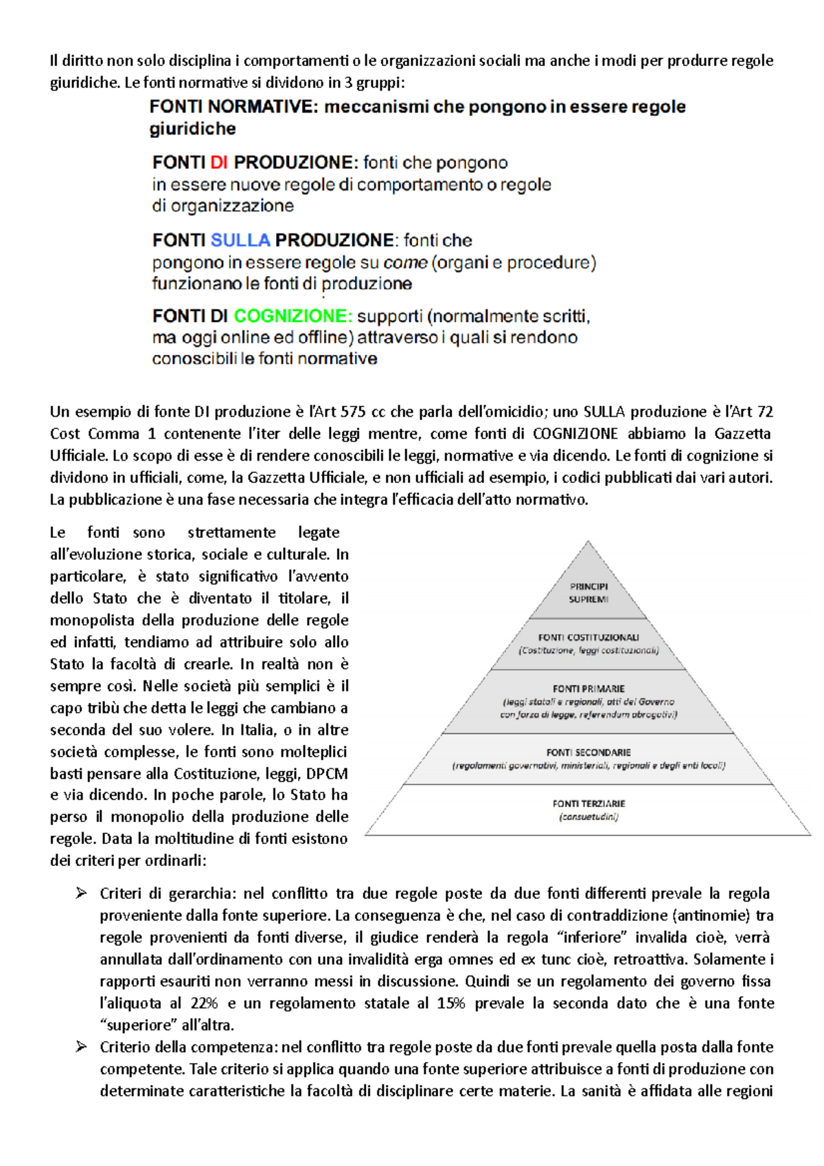 2 Le Fonti Normative - Il Diritto Non Solo Disciplina I Comportamenti O ...