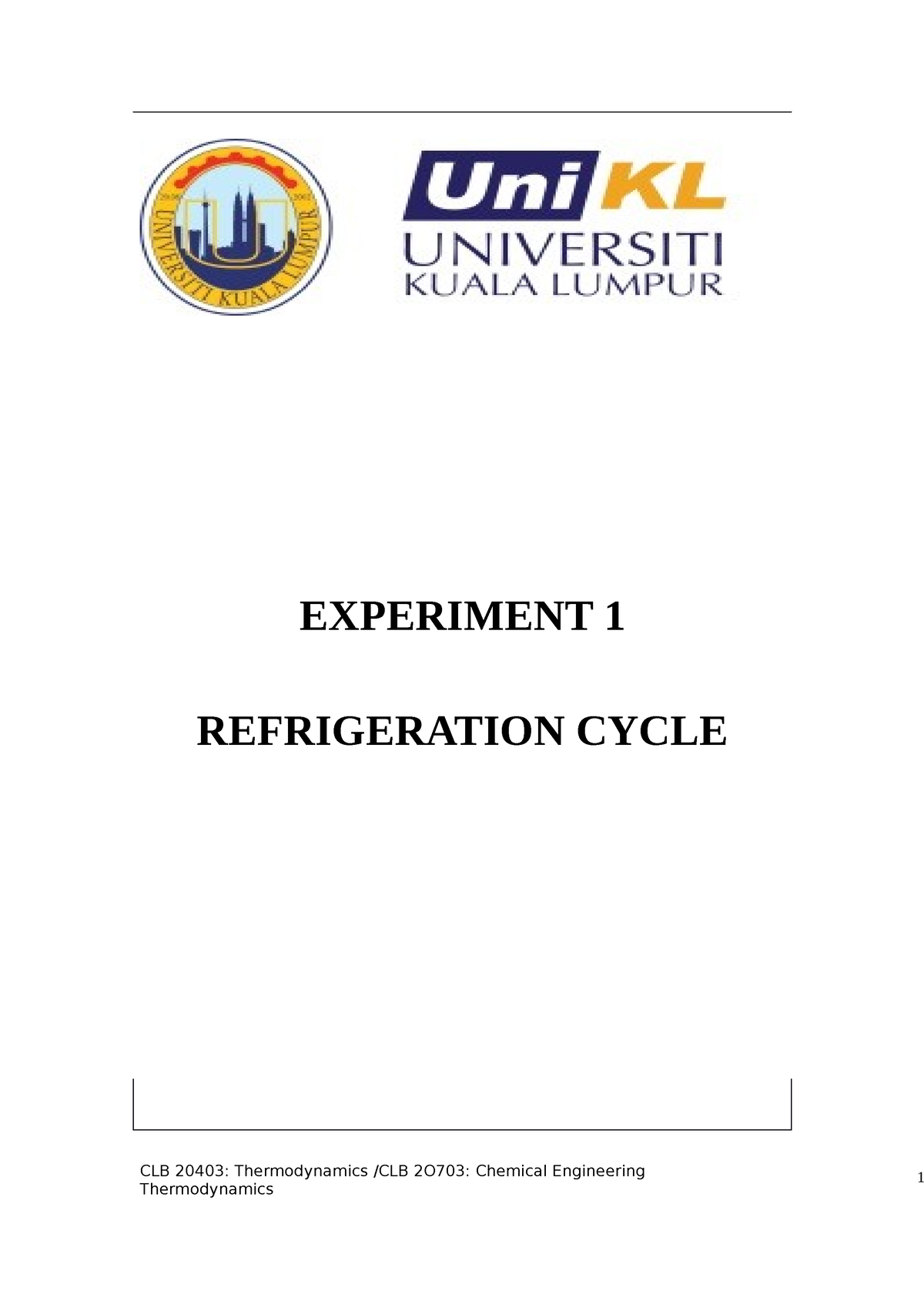 conclusion refrigeration cycle experiment