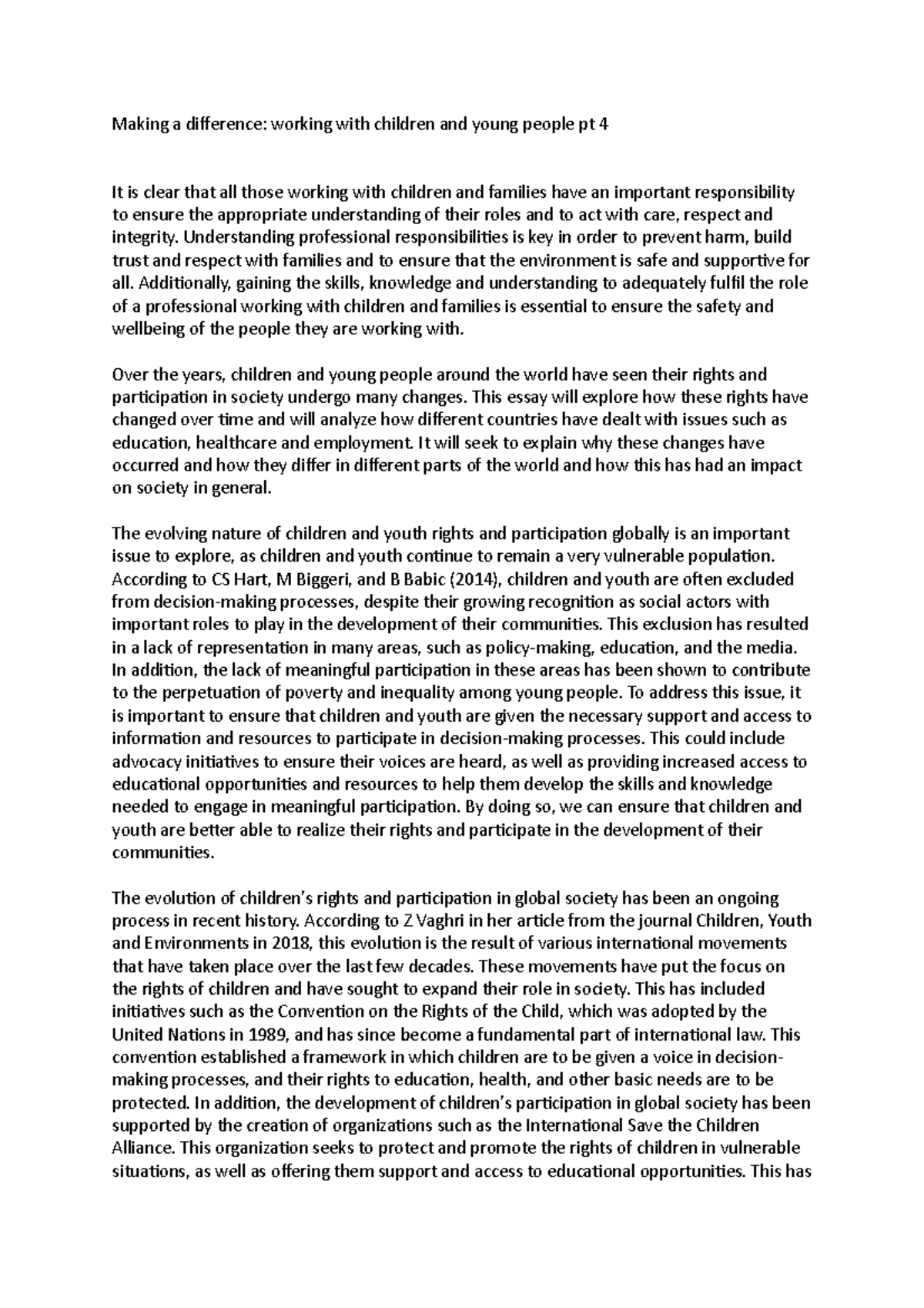 Making a difference- working with childrne and young people pt4 ...