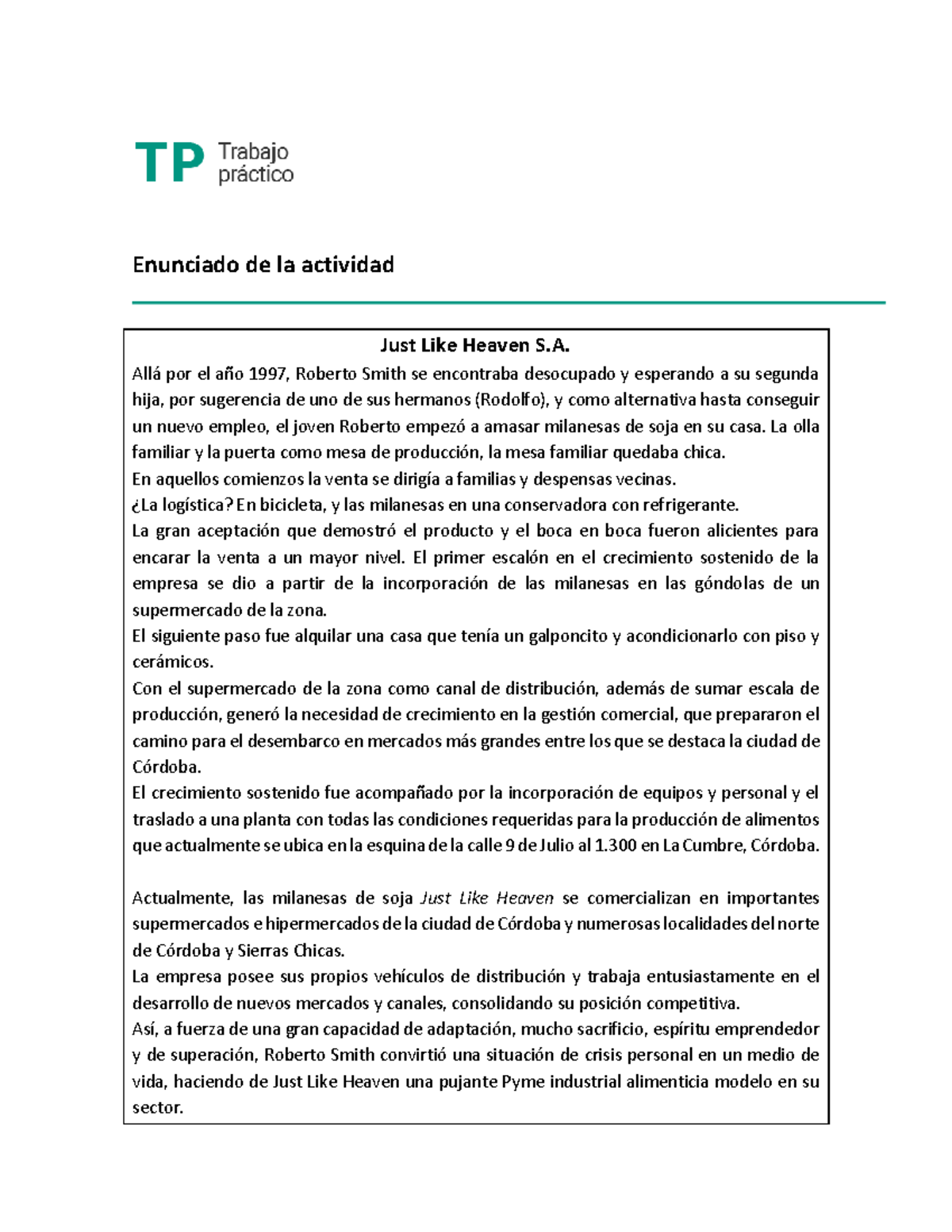 TP3 - Enunciado De La Actividad Economia II - Enunciado De La Actividad ...