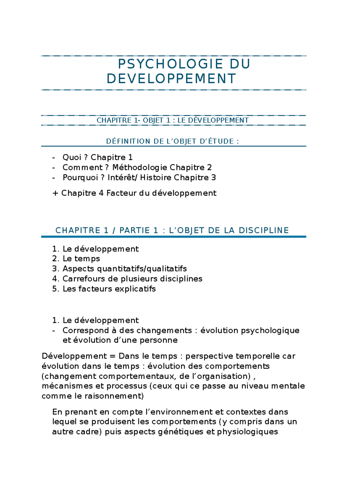 Psycho DU Developpement CM1 - P S YC H O LO G I E D U D E V E LO P P E ...