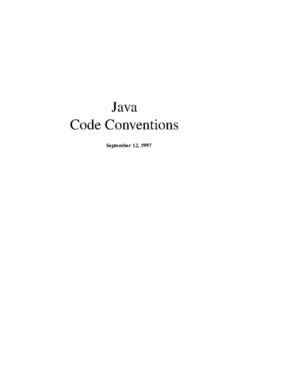 Code Conventions - others - Java Code Conventions September 12, 1997 ii ...