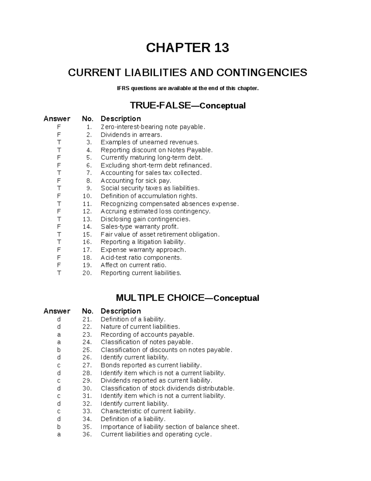 Current Liabilities and Contingencies - CHAPTER 13 CURRENT LIABILITIES ...