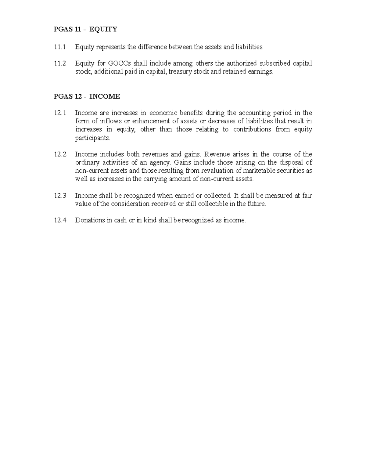 PGAS 11 - this is an accounting problems and my notes. It is about the ...