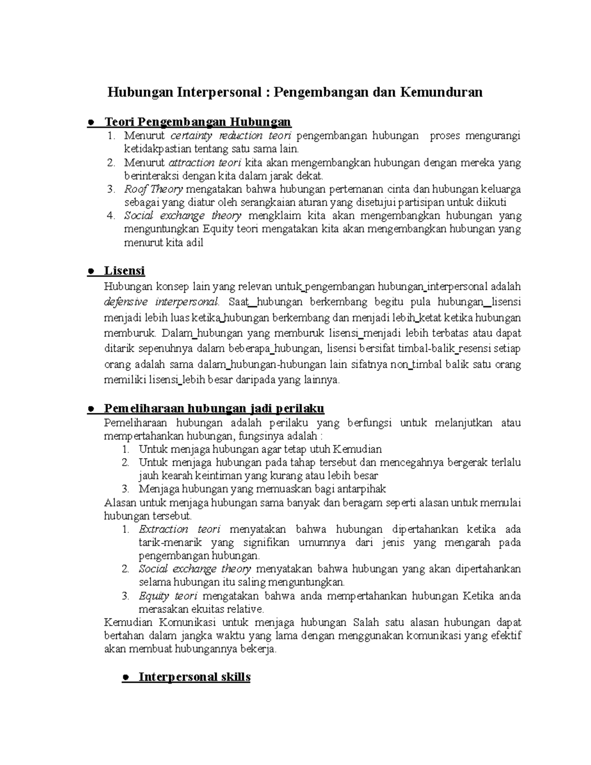 Hubungan Interpersonal Pengembangan Dan Kemunduran - Hubungan ...