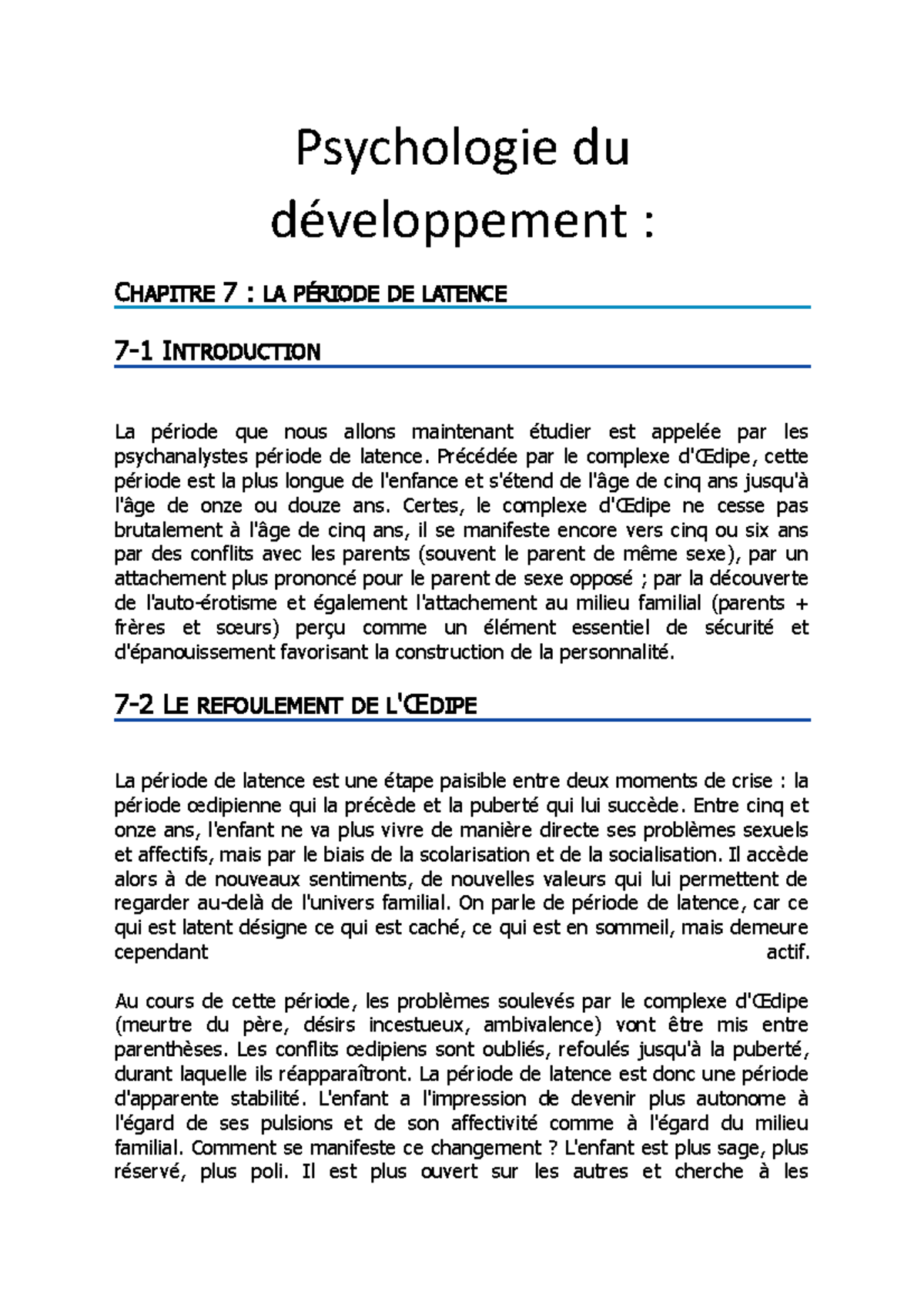 Psychologie Du Développemen 6 - Psychologie Du Développement : CHAPITRE ...