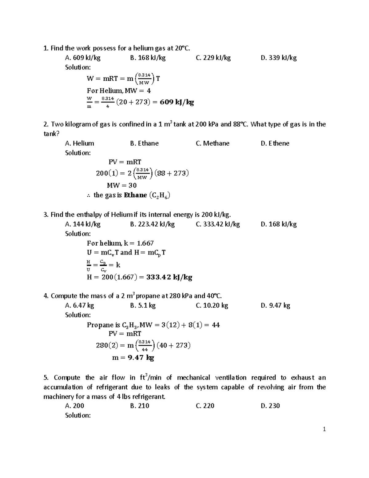 Blue Book With Solution VIP - Find the work possess for a helium gas at ...