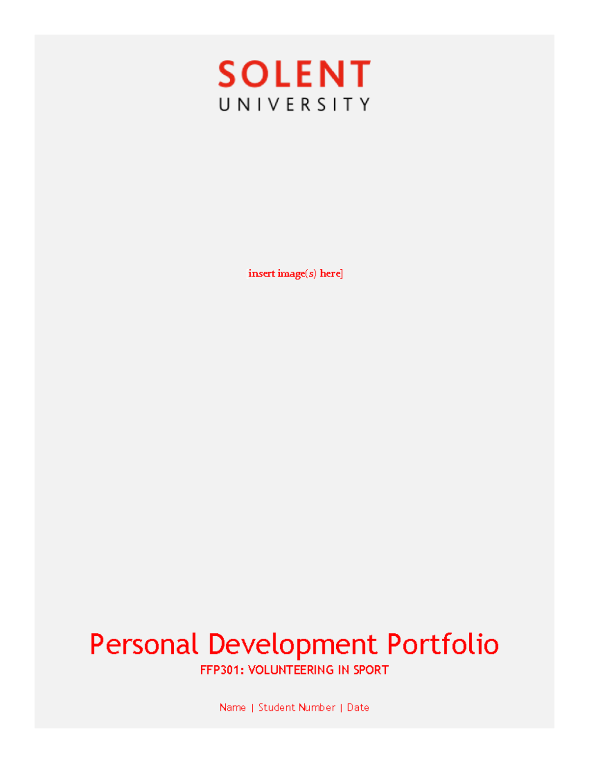 FFP301 AE2 Personal Development Portfolio Template - [insert image(s ...