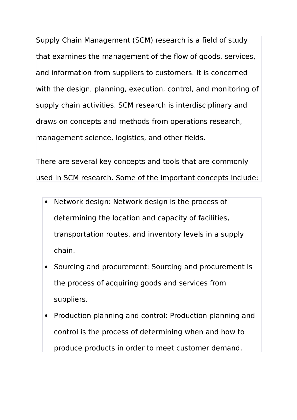 supply chain management related research topics