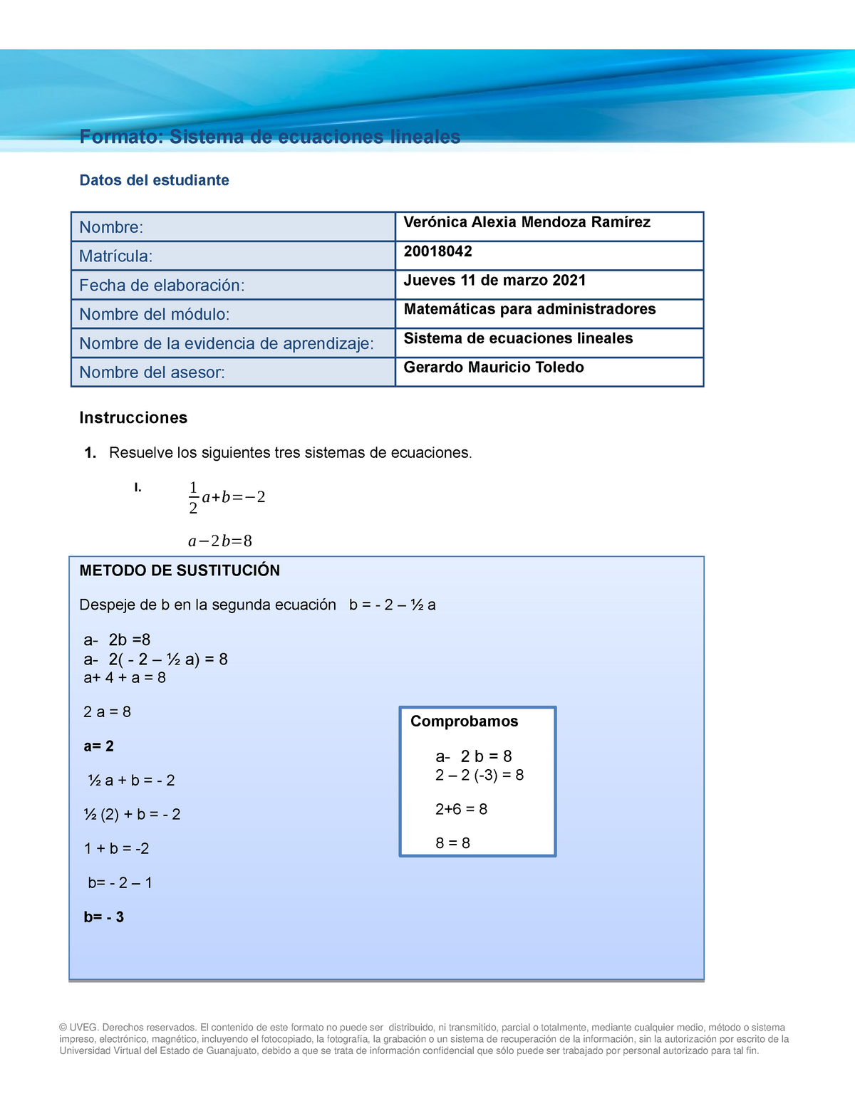 Sistema De Ecuaciones Lineales - Resuelve Los Siguientes Tres Sistemas ...