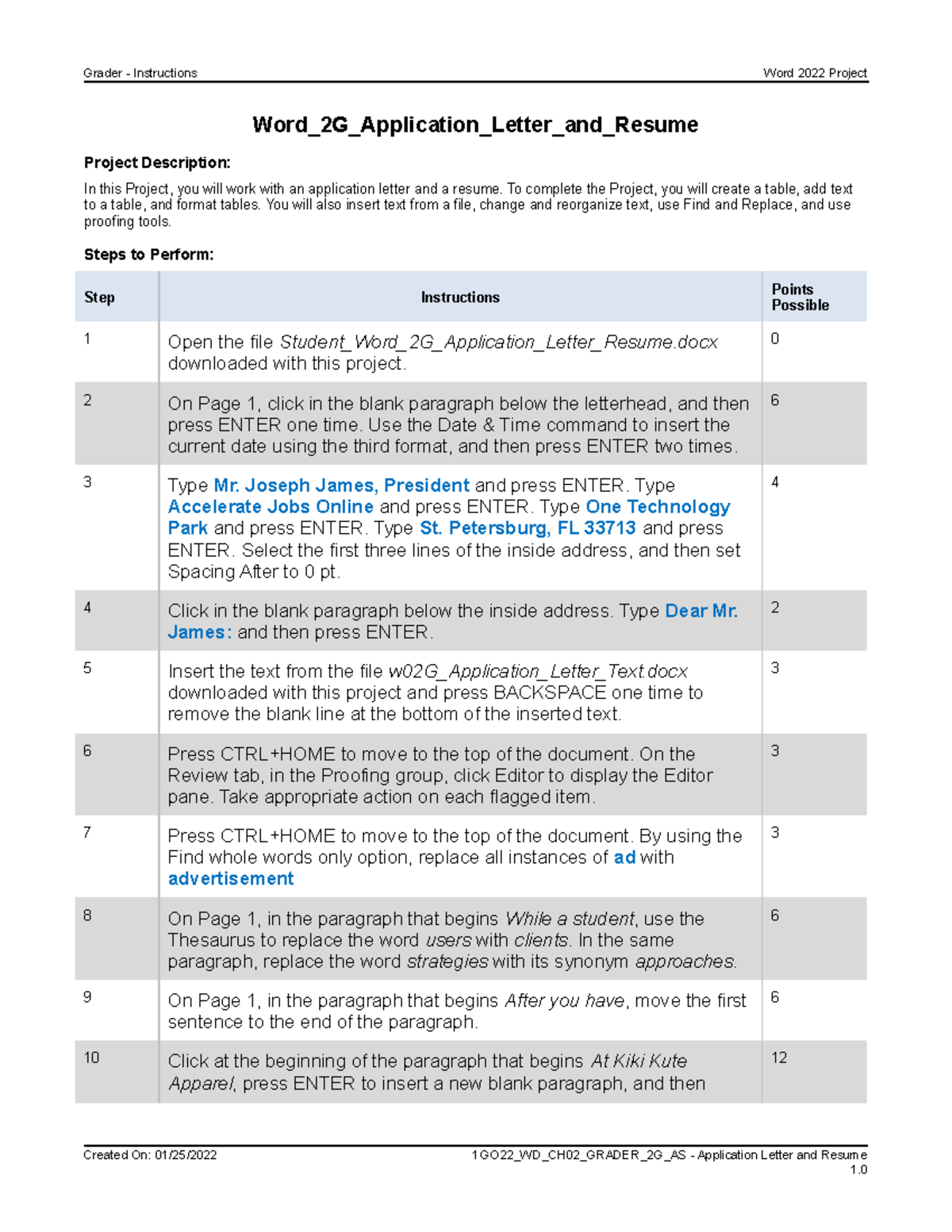 word 12g application letter and resume